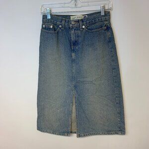 Gap Jeans Silt Skirt Faded Denim Y2K 90s Western Country Cowgirl Womens SZ 0